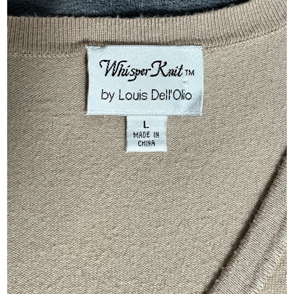 Whisper Knit Louis Dell'Olio Blouse Size L Solid Beige - Picture 5 of 8